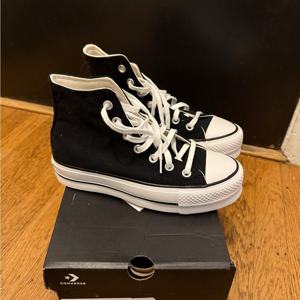 Converse Black and White Platform High-Tops